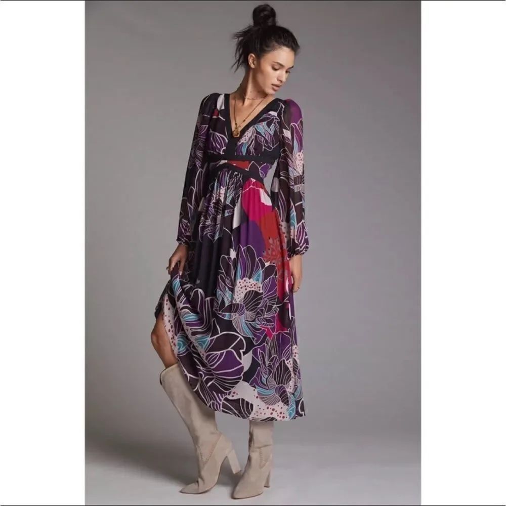 Anthropologie - Let Me Be Floral Midi Dress